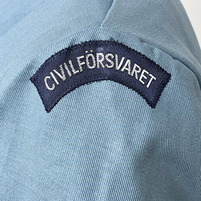 New 1960s 1970s Swedish Civil Defence work jacket M59 military coat army sky blue