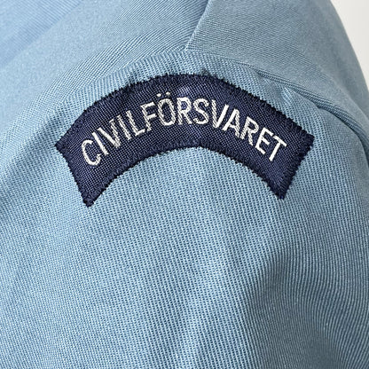 New 1960s 1970s Swedish Civil Defence work jacket M59 military coat army sky blue