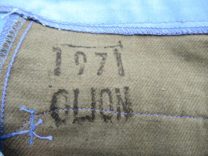 Vintage 60s 70s Women's Swedish civil defence trousers pants military cargo army sky blue denim