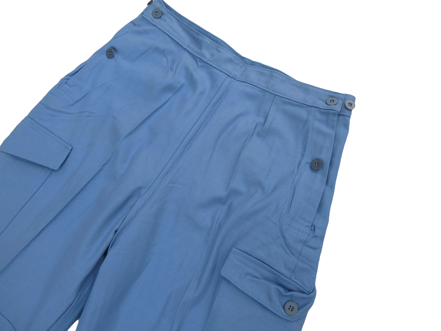 Vintage 60s 70s Women's Swedish civil defence trousers pants military cargo army sky blue denim