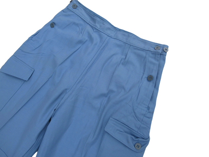 Vintage 60s 70s Women's Swedish civil defence trousers pants military cargo army sky blue denim
