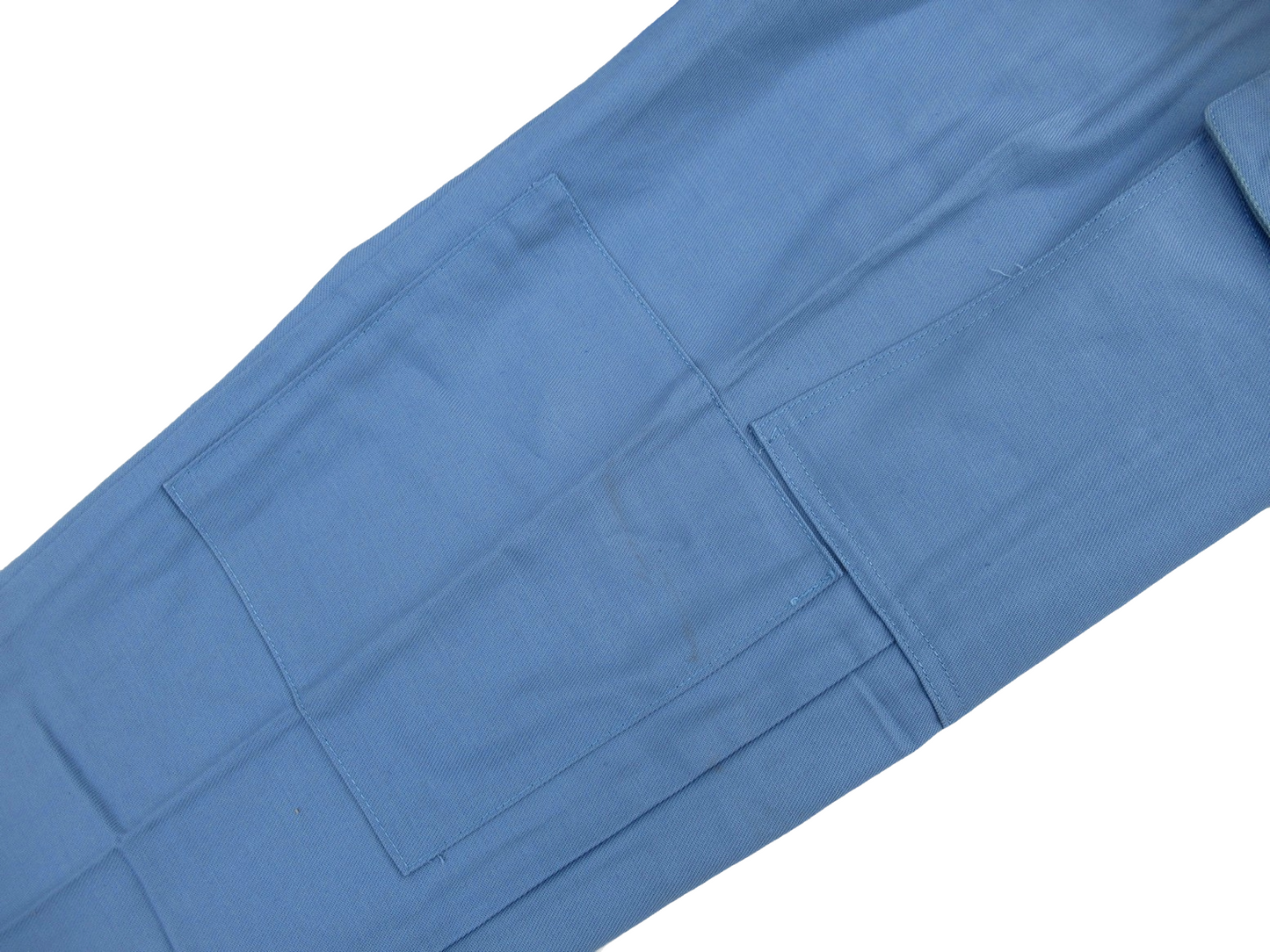 Vintage 60s 70s Women's Swedish civil defence trousers pants military cargo army sky blue denim