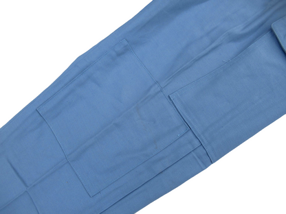 Vintage 60s 70s Women's Swedish civil defence trousers pants military cargo army sky blue denim