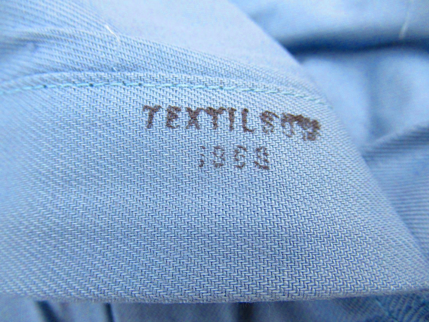 Vintage 60s 70s Women's Swedish civil defence trousers pants military cargo army sky blue denim