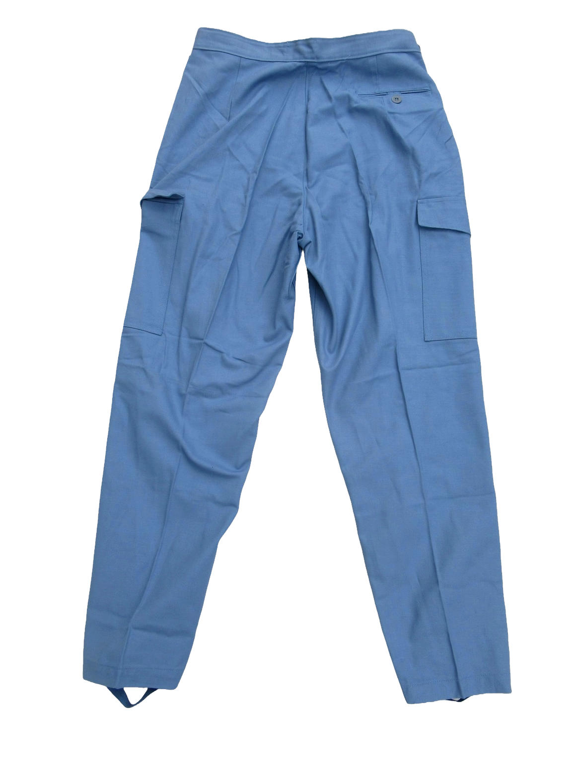 Vintage 60s 70s Women's Swedish civil defence trousers pants military cargo army sky blue denim