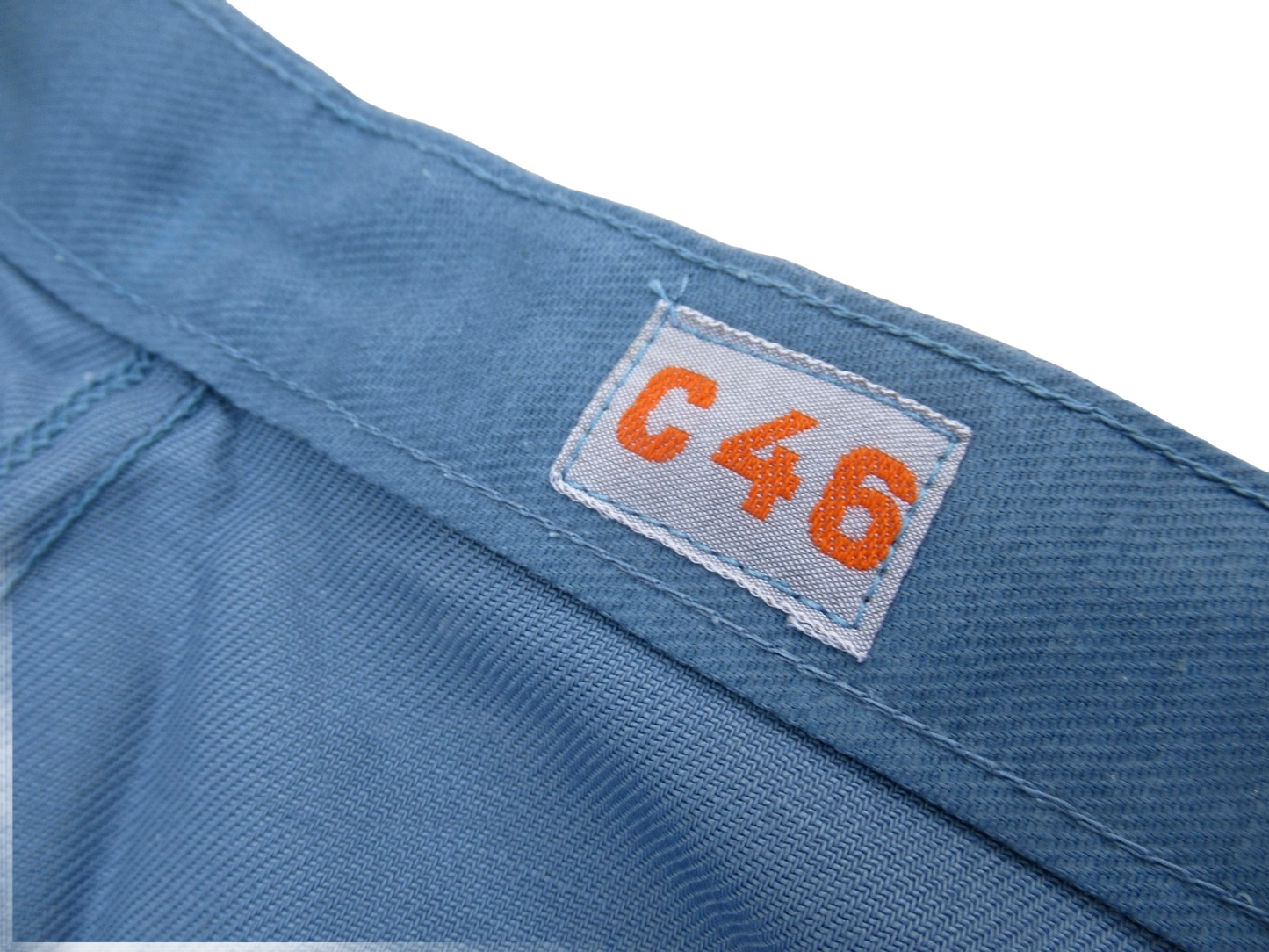 Vintage 60s 70s Women's Swedish civil defence trousers pants military cargo army sky blue denim