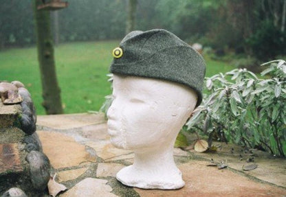 Vintage Unissued 1940s Swedish army grey wool side cap hat garrison forage Sweden army military WW2