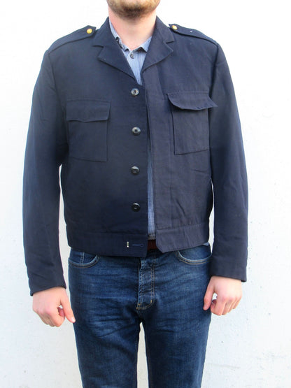 Vintage Swedish Army navy ike Jacket Military bomber lined cotton coat eisenhower