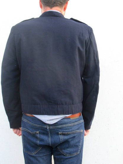 Vintage Swedish Army navy ike Jacket Military bomber lined cotton coat eisenhower