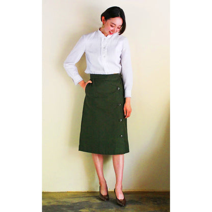 New Vintage 1960s Swedish army M59 skirt military maxi hip cotton uniform unissued
