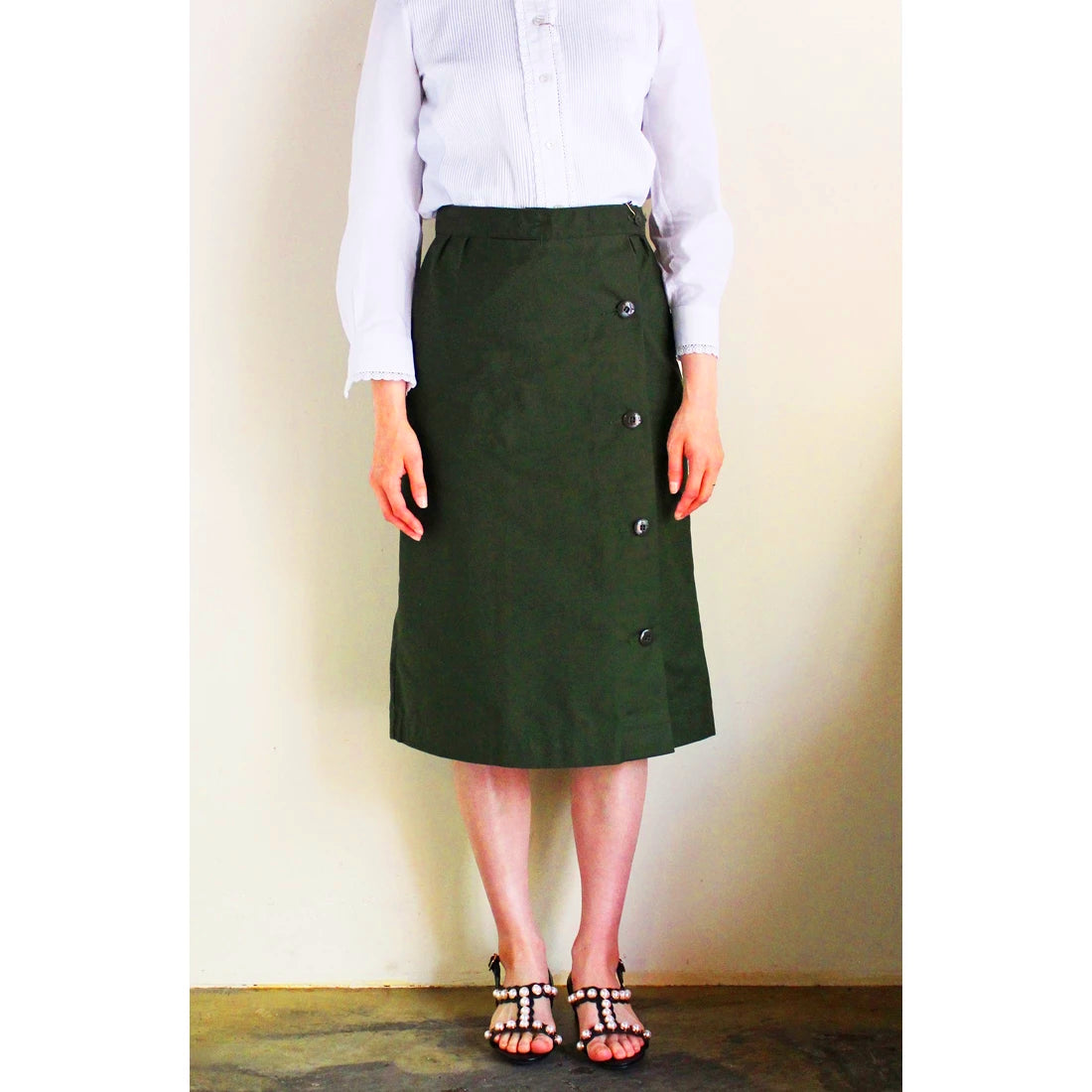 New Vintage 1960s Swedish army M59 skirt military maxi hip cotton uniform unissued
