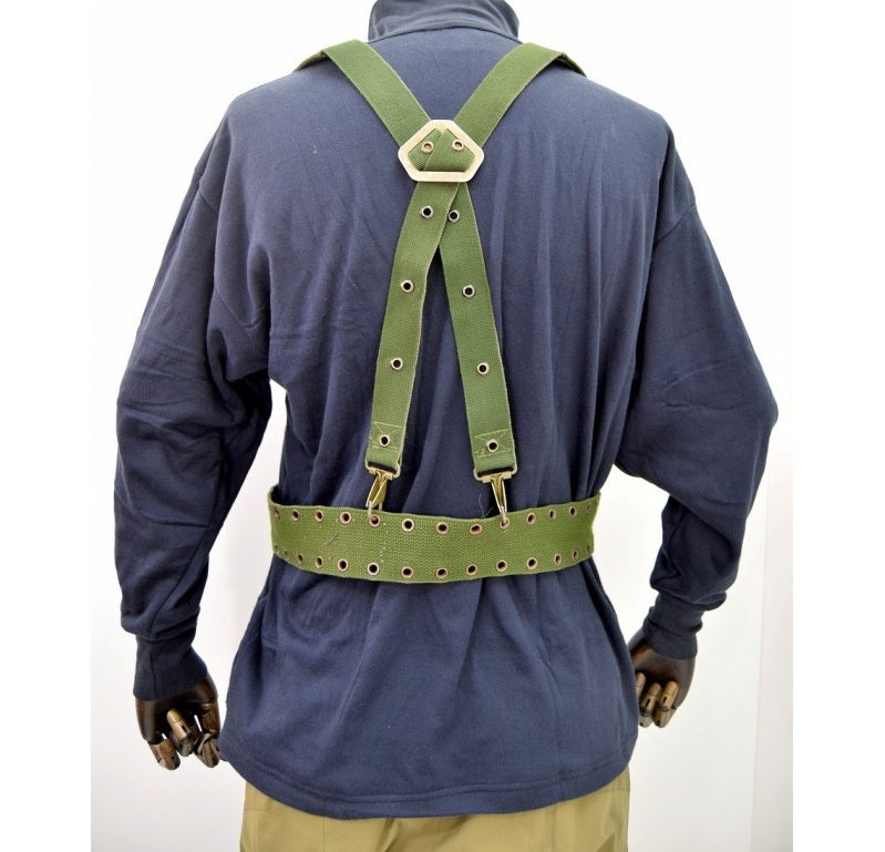 Vintage 1990s Swedish army load carrying set belt pouches straps military fishing hunting webbing canteen shoulder bearing