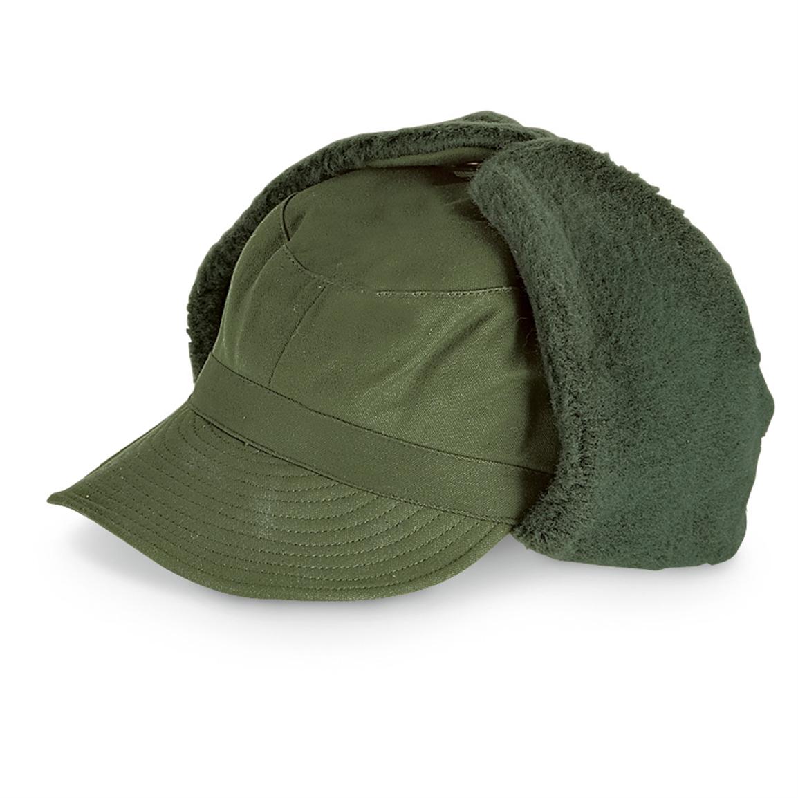 New Swedish army M59 lined winter hat cap military cold weather 1960s-1970s Unissued ear flaps
