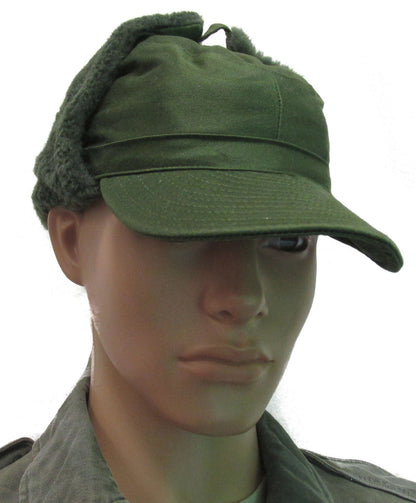 New Swedish army M59 lined winter hat cap military cold weather 1960s-1970s Unissued ear flaps