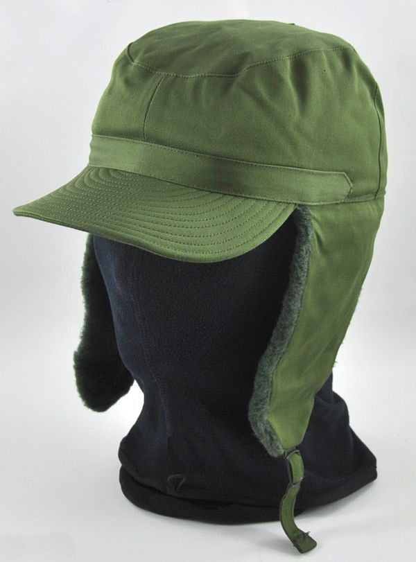 New Swedish army M59 lined winter hat cap military cold weather 1960s-1970s Unissued ear flaps
