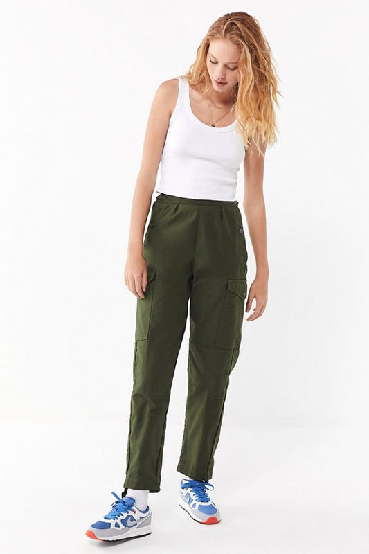 New Vintage Swedish army M59 trousers green khaki pants military high waisted olive cargo combat womens button waist
