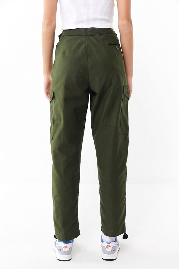 New Vintage Swedish army M59 trousers green khaki pants military high waisted olive cargo combat womens button waist