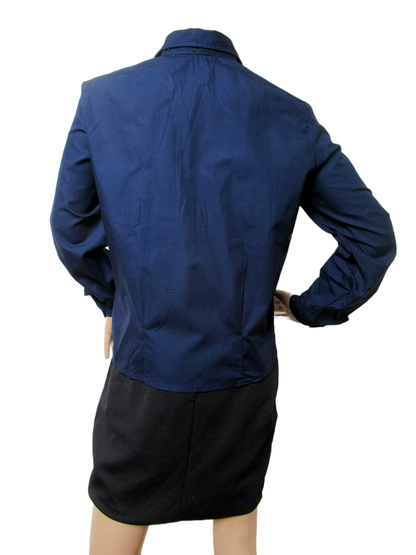 Vintage Womens 1970s Swedish navy blouse service shirt field army military middy uniform