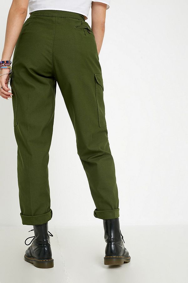Vintage Swedish army M59 trousers green khaki pants military high waisted olive cargo combat womens button waist