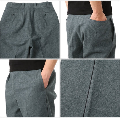 Vintage Swiss army grey wool trousers pants military dress stripe Switzerland women's