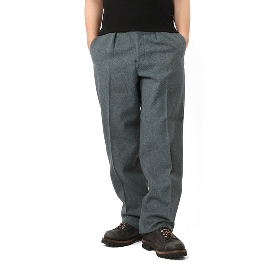 Vintage Swiss army grey wool trousers pants military dress stripe Switzerland