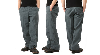 Vintage Swiss army grey wool trousers pants military dress stripe Switzerland