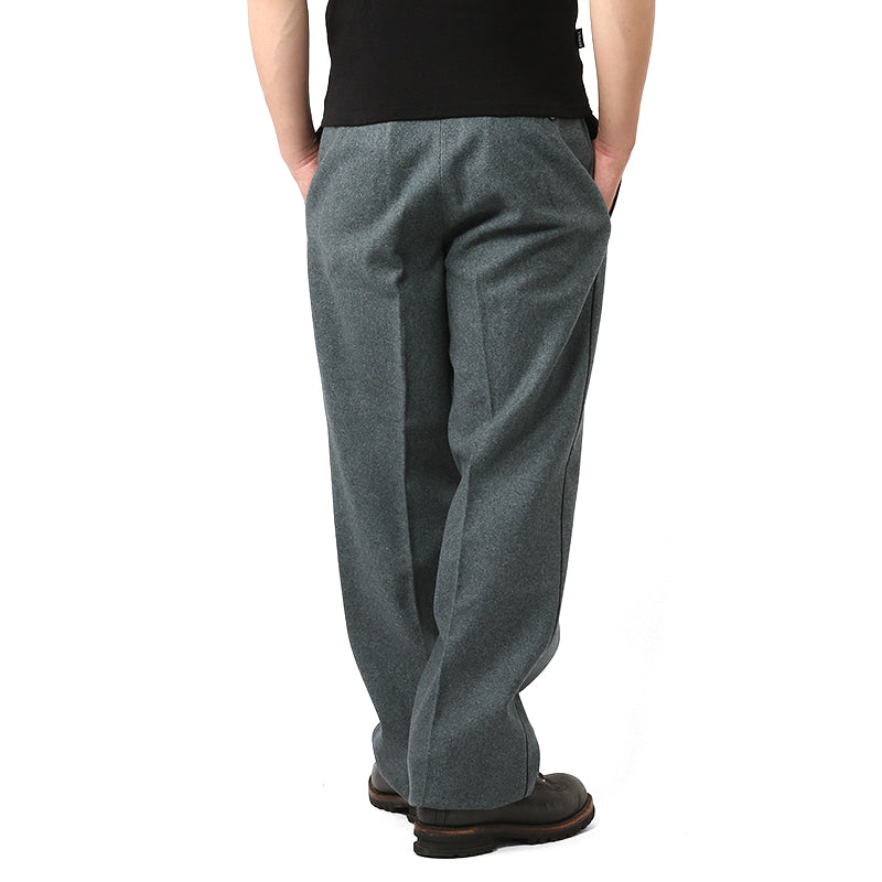 Vintage Swiss army grey wool trousers pants military dress stripe Switzerland