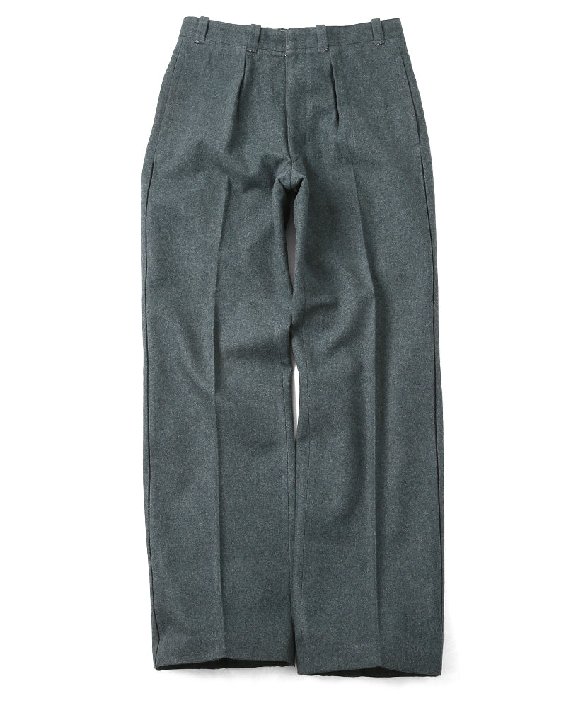 Vintage Swiss army grey wool trousers pants military dress stripe Switzerland women's