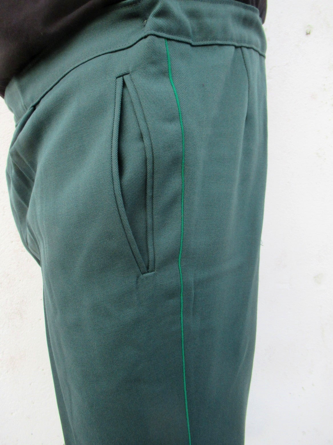 Unissued Vintage East German teal green trousers pants communist DDR military Soviet Era VOPO volkspolizei NVA