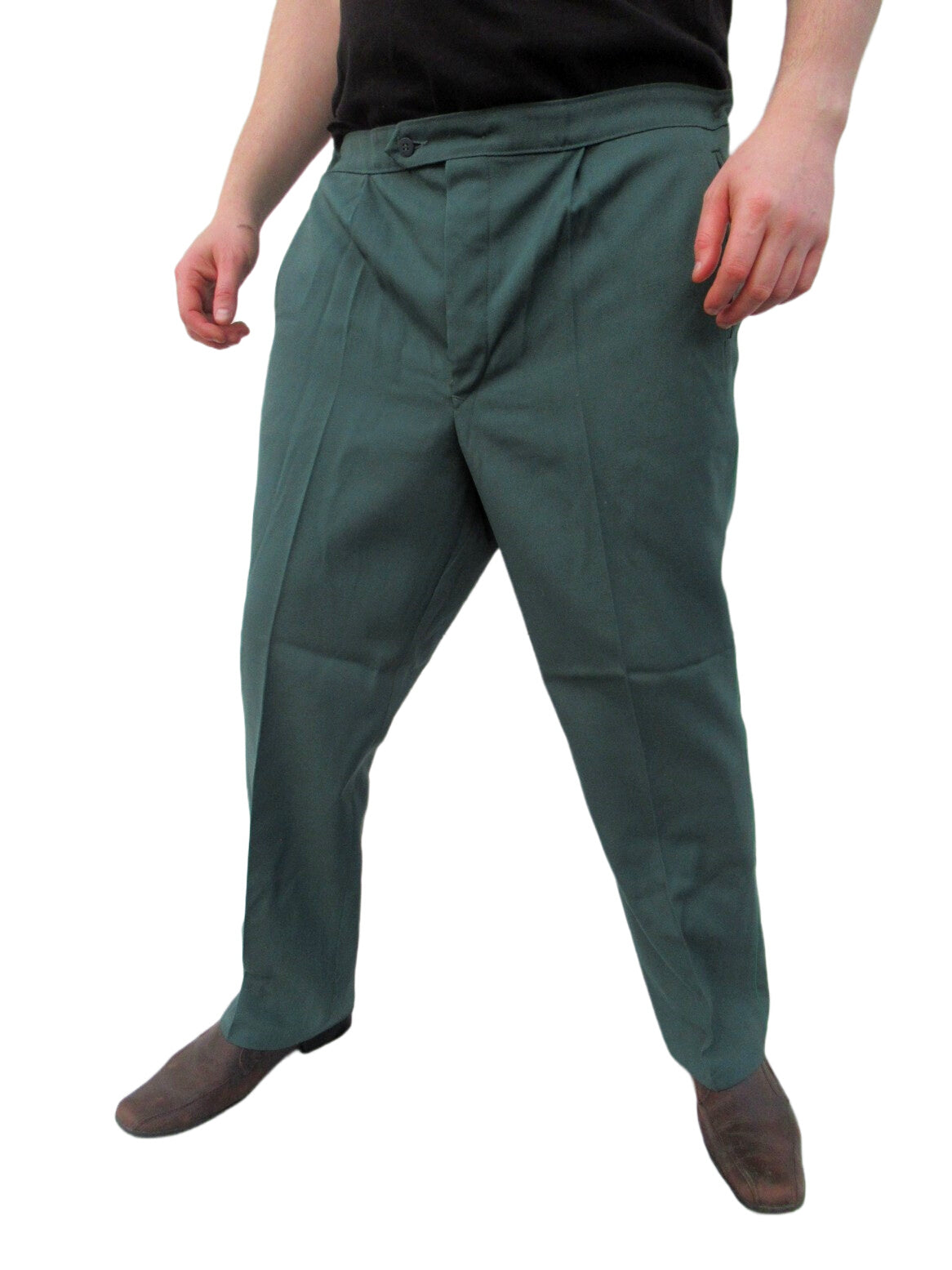 Unissued Vintage East German teal green trousers pants communist DDR military Soviet Era VOPO volkspolizei NVA