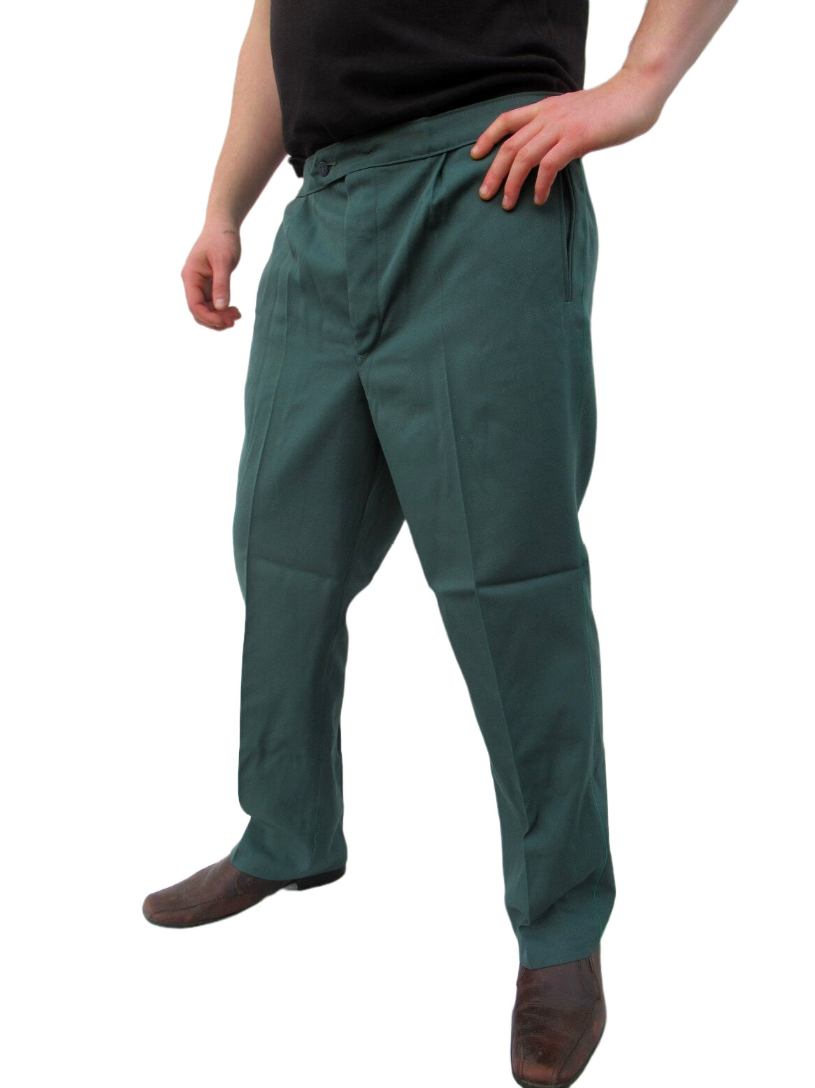 Unissued Vintage East German teal green trousers pants communist DDR military Soviet Era VOPO volkspolizei NVA