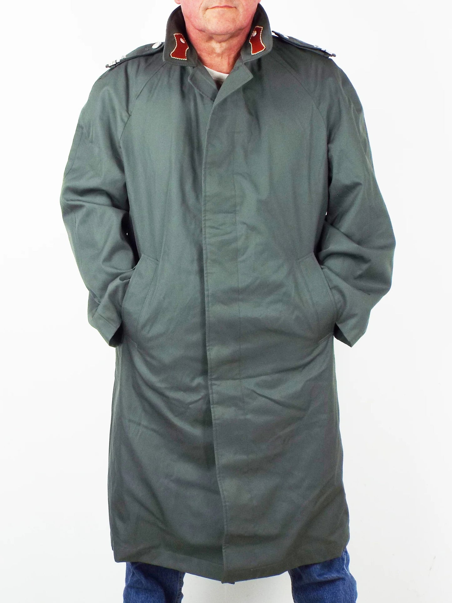 Vintage 1980s Austrian Army raincoat military coat trenchcoat trench various insignia mac mackintosh