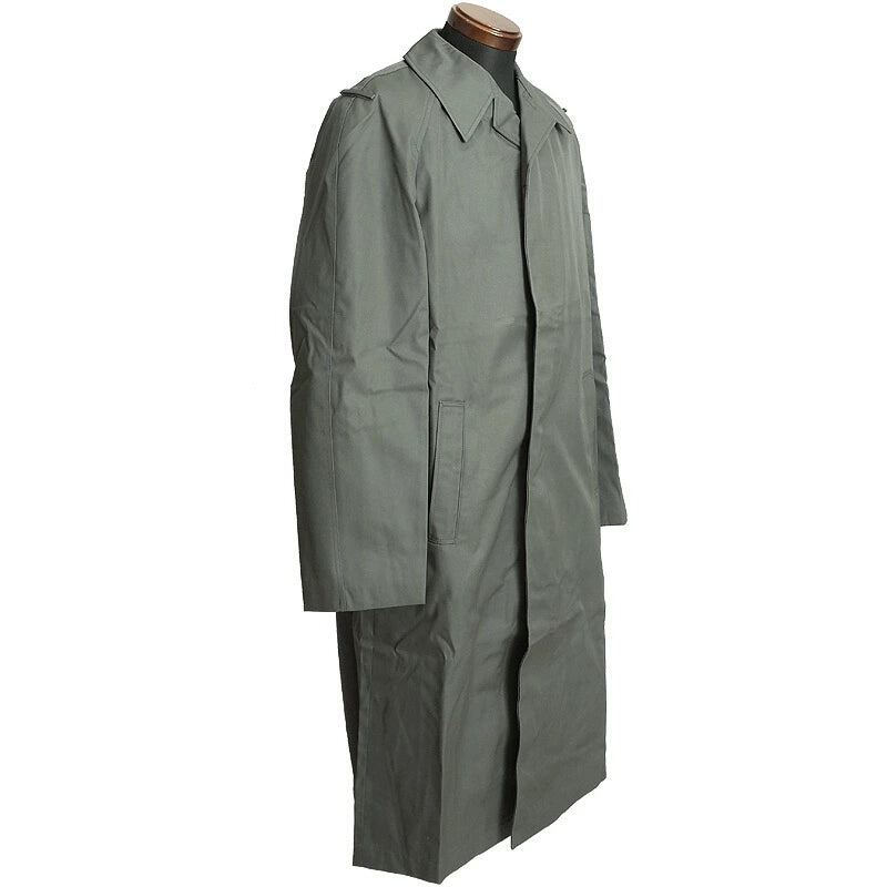 Vintage 1980s Austrian Army raincoat military coat trenchcoat trench no insignia mac mackintosh