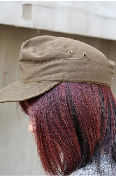 Vintage Austrian army cadet cap beret military hat bundesheer olive khaki baseball peaked