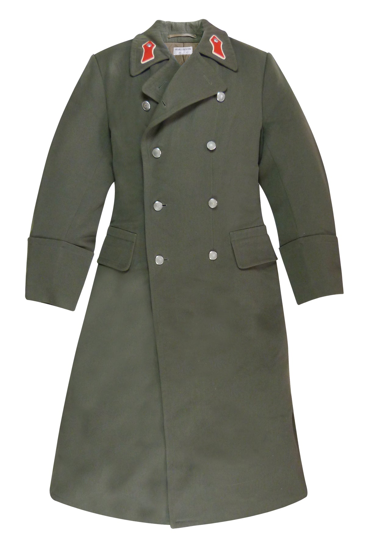Damaged vintage Double breasted Austrian Army Gaberdine Wool Army Trenchcoat Greatcoat trench military overcoat coat reds