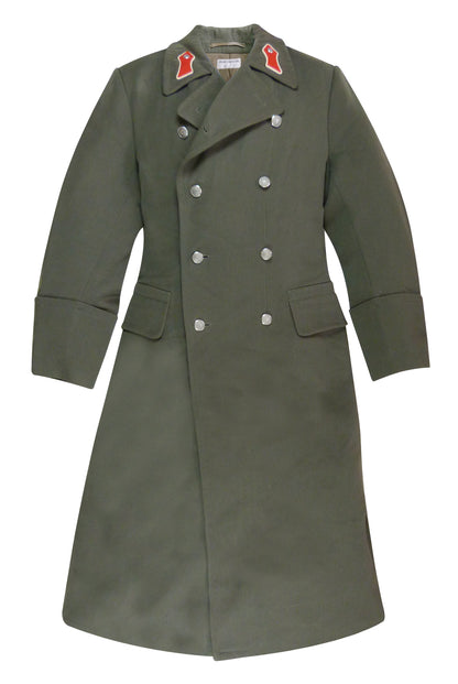 Damaged vintage Double breasted Austrian Army Gaberdine Wool Army Trenchcoat Greatcoat trench military overcoat coat reds