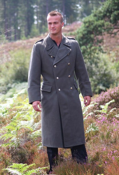 vintage Double breasted Austrian Army Gaberdine Wool Army Trenchcoat Greatcoat trench military overcoat coat no insignia