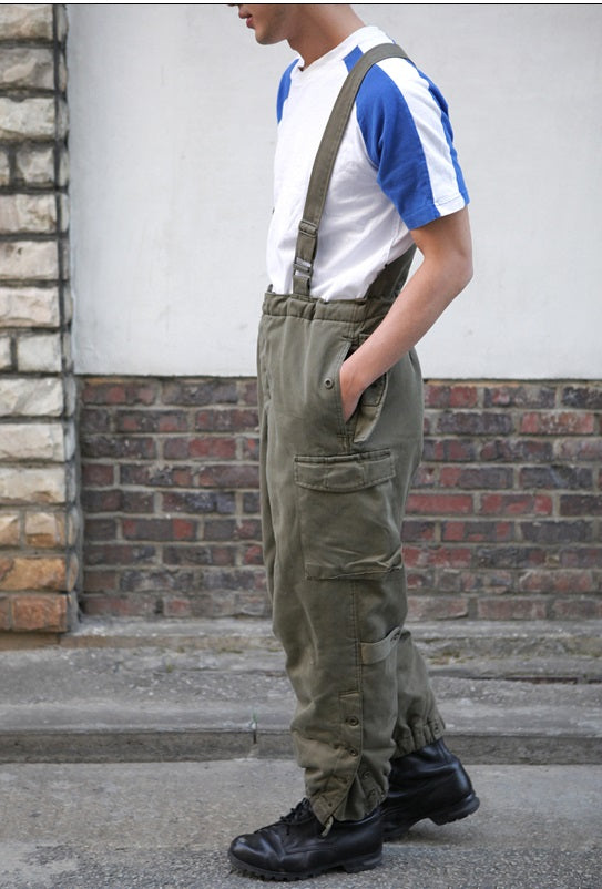 Authentic Austrian army lined winter over trousers cold weather olive cargo pants bottoms military thermo