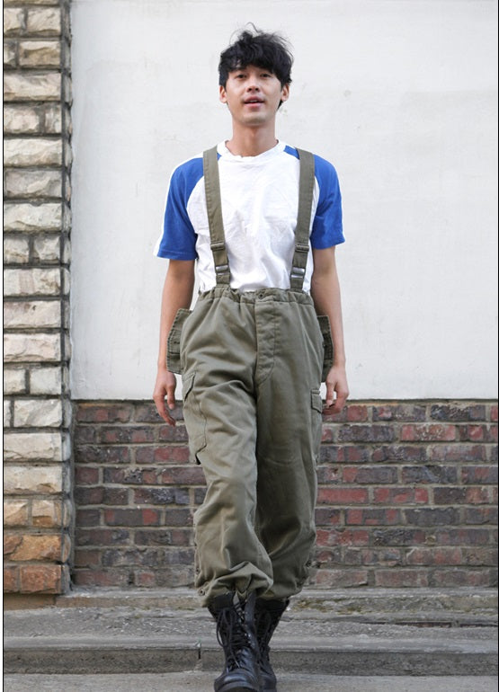 Authentic Austrian army lined winter over trousers cold weather olive cargo pants bottoms military thermo