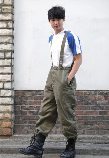 Authentic Austrian army lined winter over trousers cold weather olive cargo pants bottoms military thermo
