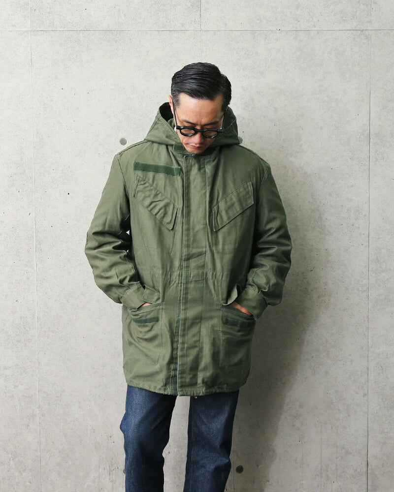 Vintage Belgian Air Force M64 parka jacket coat olive drab military army waterproof membrane raincoat