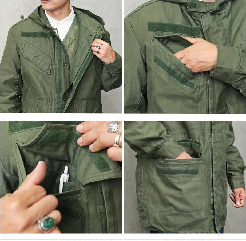 Vintage Belgian Air Force M64 parka jacket coat olive drab military army waterproof membrane raincoat