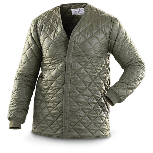 Vintage Unissued Belgian army quilted liner jacket coat surplus army military retro urban
