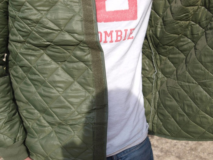 Vintage Unissued Belgian army quilted liner jacket coat surplus army military retro urban