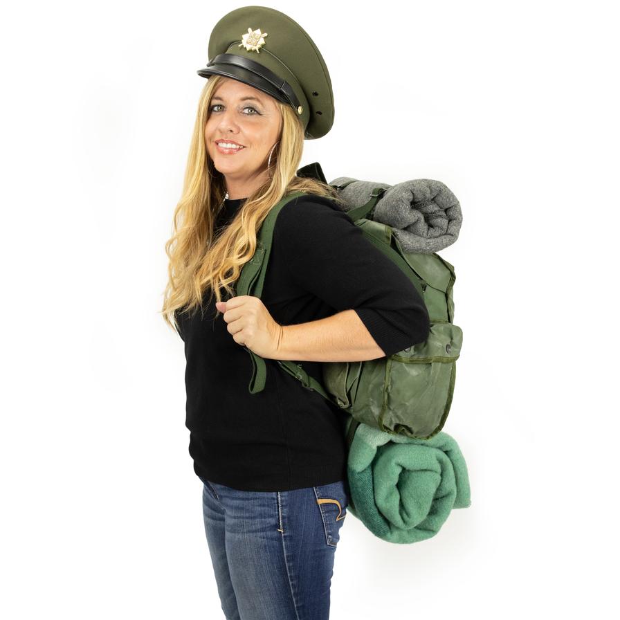 Grade 1 Vintage Belgian army waterproof rucksack backpack day pack ruck sack shoulder bag PVC military 25 litre