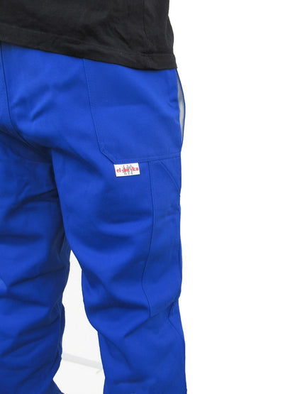 New Unissued German army blue denim work trousers pants royal blue military workwear utility wear