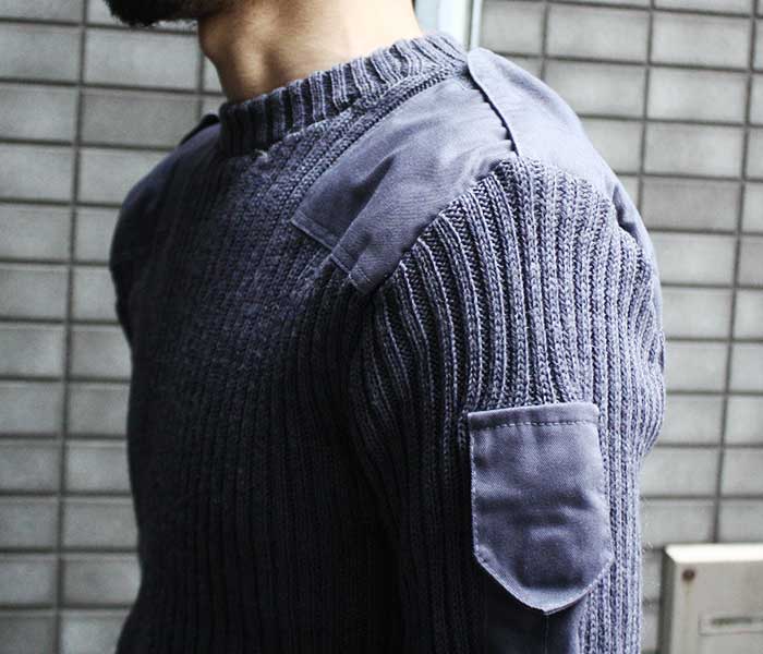 vintage British air force blue-grey wool jumper pullover sweatshirt RAF army military stretchy sweater pulli jersey