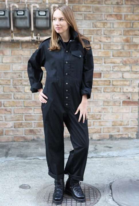 New Vintage British Army black Overalls coveralls military jumpsuit flight suit boilersuit tanker ladies (Copy)