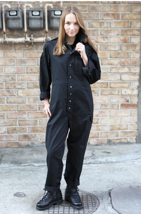 New Vintage British Army black Overalls coveralls military jumpsuit flight suit boilersuit tanker ladies (Copy)