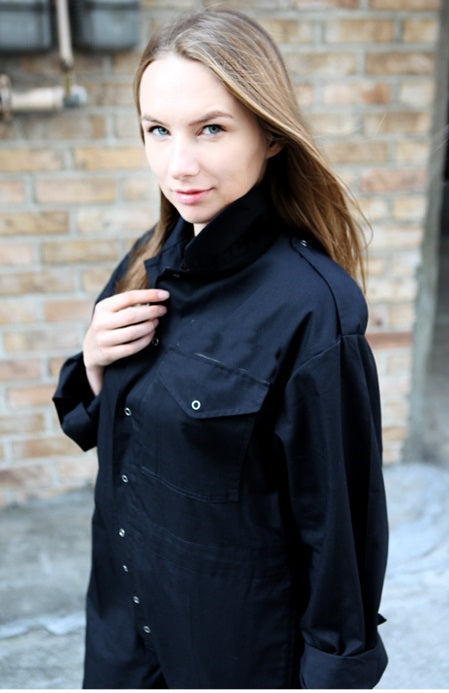 New Vintage British Army black Overalls coveralls military jumpsuit flight suit boilersuit tanker ladies (Copy)